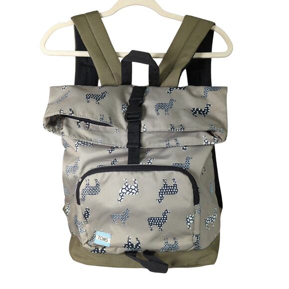 Toms Backpack Green Gray Llama AntiBullying Laptop - Picture 3 of 12